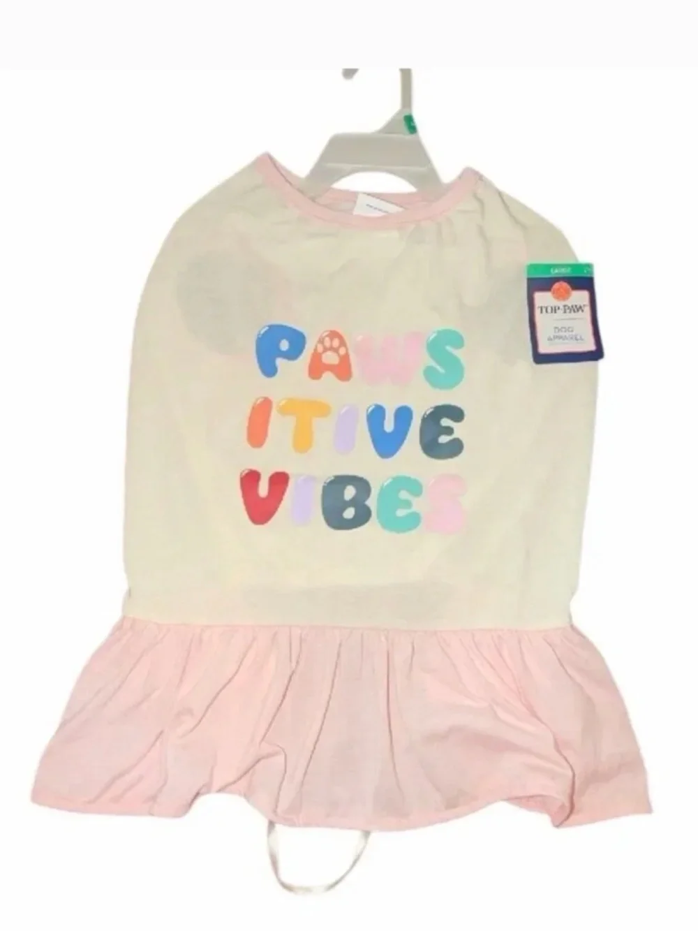 Pet t-shirts XS dog shirt TOP PAW “Pawsitive Vibes” positive w/ skirt